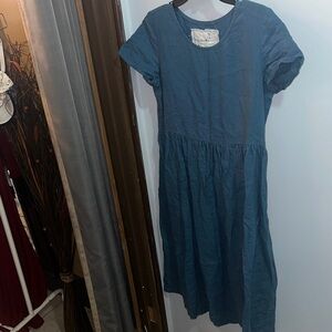 notPERFECTLINEN Blue Midi Dress